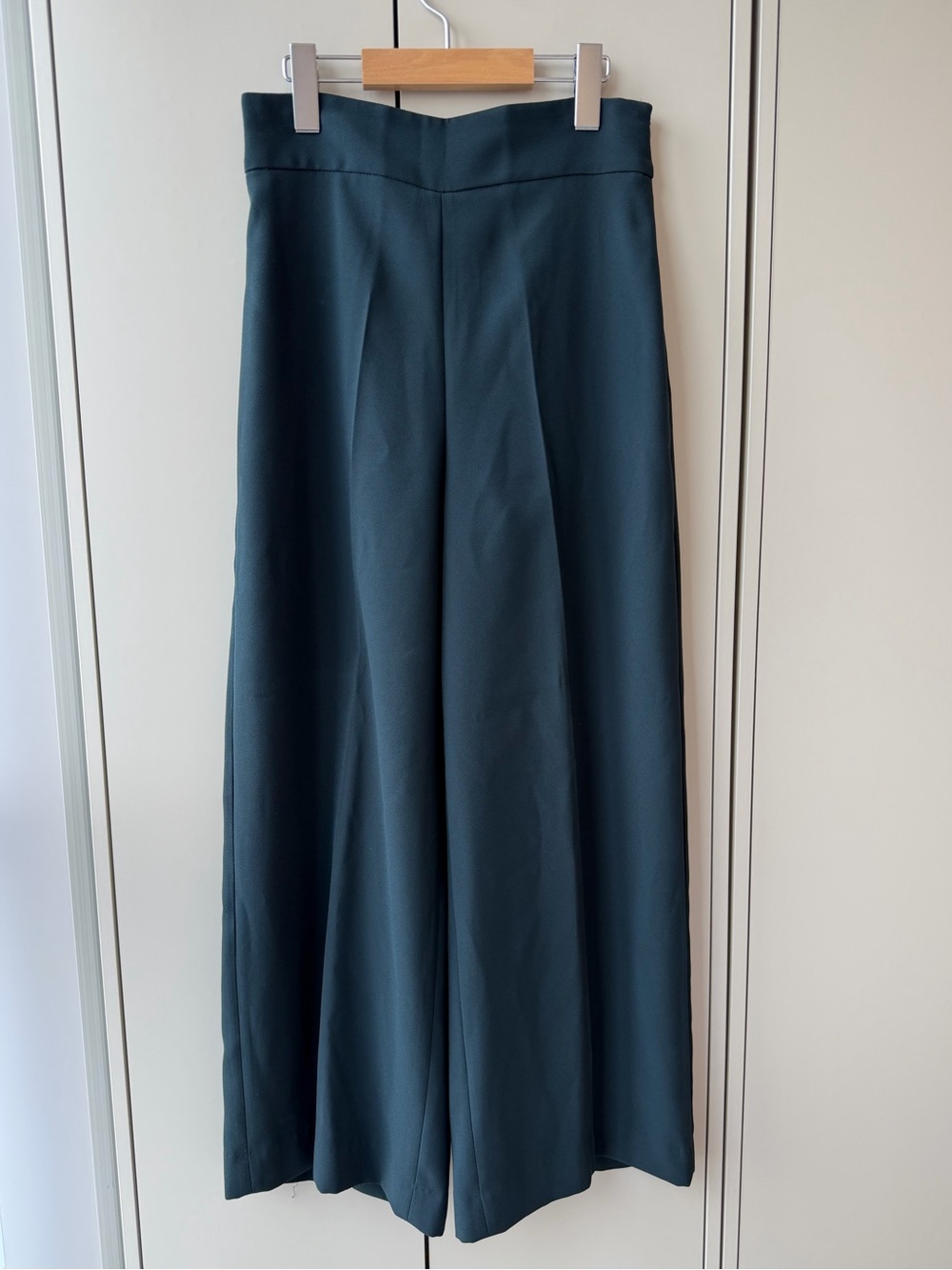 Zara Wide Leg High-Waist Pants - Deep Teal Green